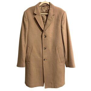 Lauren Ralph Lauren Black Label Cashmere Wool Long Coat Italian Tan Camel Men 42